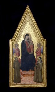 Virgen y Niño con los santos Francisco y Clara y dos ángeles de Unbekannt Unbekannt